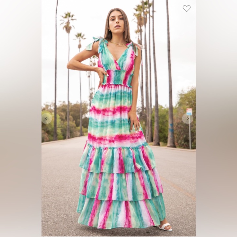 Colorful Tie-Dye Maxi Dress - Picture 5 of 8